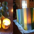 jelly jar + glue + old tissue paper = luminary. Easy peasy. 