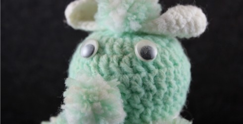 My great-grandma made this cute amigurumi poodle before amigurumi was a thing!