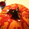 My vision for this pumpkin was to make it look like something from a crime scene. A pumpkin from the wrong side of the tracks. A pumpkin that's seen too much!
