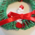 Seventh Ornament of Christmas Lace, bead and pipe cleaners make up these wreaths, the seventh ornament of Christmas.
