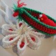 Fourth Ornament of Christmas Vintage creations made with plastic canvas, yarn and other craft supply stand-bys.