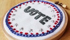 Vote Embroidery & Mini Star Stitch How-to | HandsOccupied.com