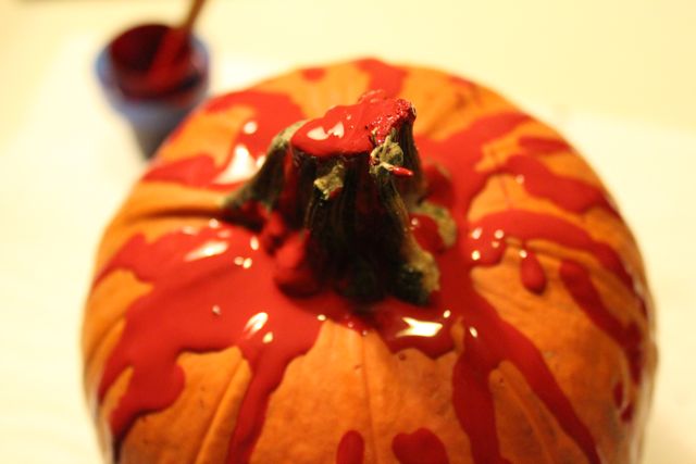 How-to: Gory Painted Pumpkin | HandsOccupied.com