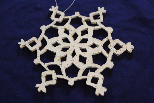Scroll-Sawed Wood Snowflake Ornaments