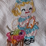 My Family’s Crafts: Embroidered Antique Dish Towel 