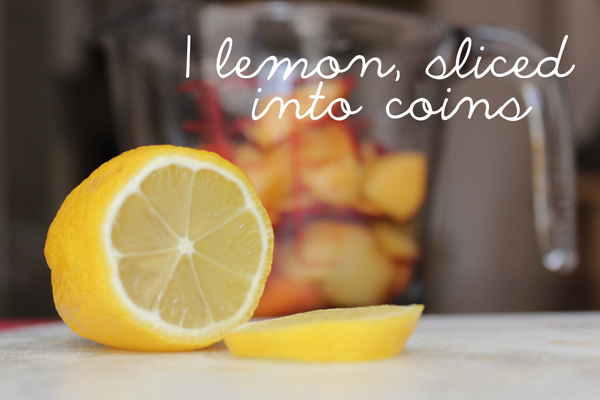 One small lemon, slided into coins.