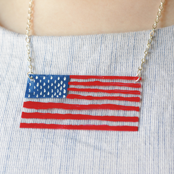 How-to: Painted Acrylic Flag Necklace - HandsOccupied.com
