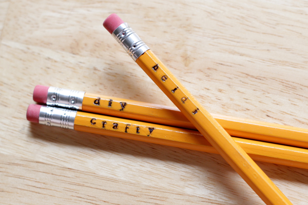 How-to: Simple Stamped Pencils | Hands Occupied