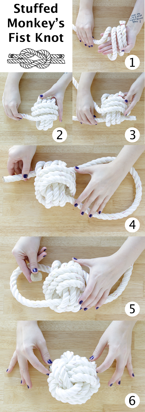 Rope Ball Surprise Dog Toy DIY at Hands Occupied