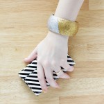 DIY Color Blocked Glitter Bangle Bracelet
