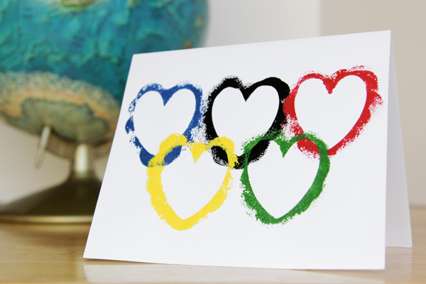Olympic Rings Valentine - Easy Valentine's Day Card DIY Craft at Hands Occupied
