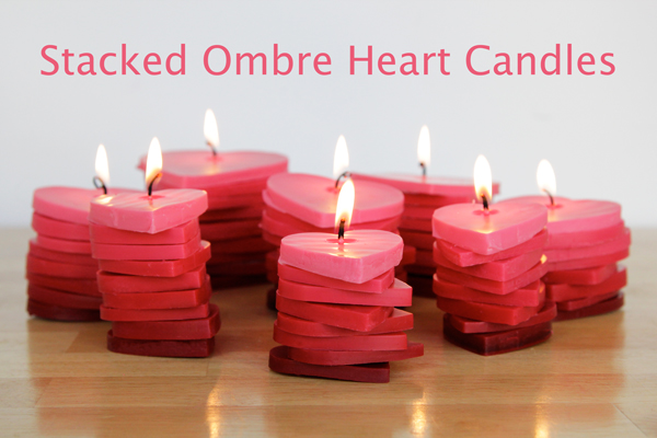 Stacked Ombre Heart Candles at Hands Occupied
