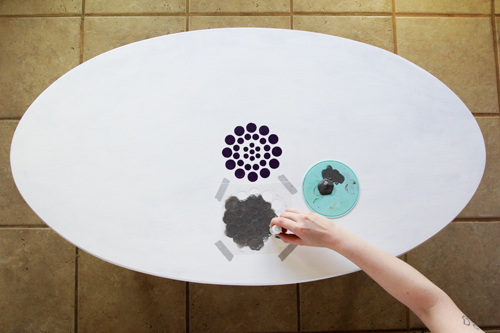 Stenciled Coffee Table Makeover