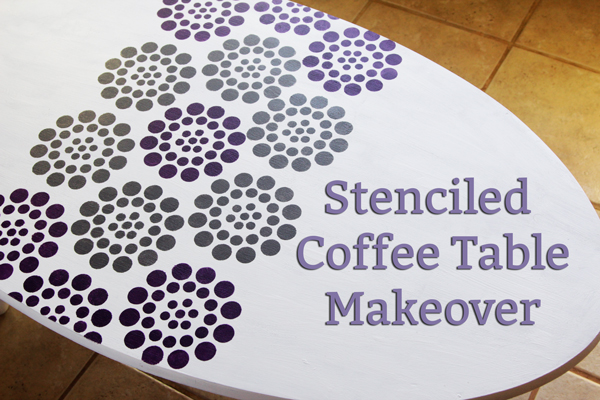 Stenciled Coffee Table Makeover at Hands Occupied