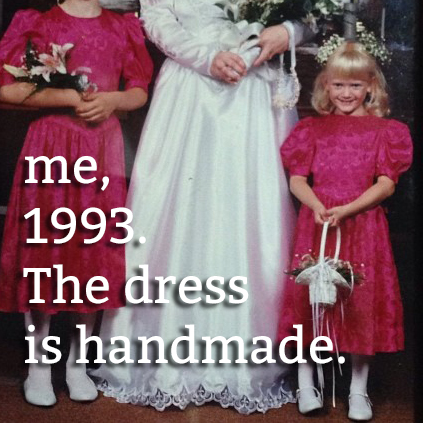 Heidi as a flower girl in 1993 at www.handsoccupied.com