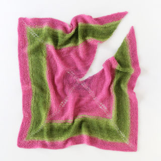 The Top Notched Shawl - Get your hands on this fun, free & easy pattern for a square knit shawl, perfect to show off those fancy, one-skein yarns you haven't quite found the right use for!