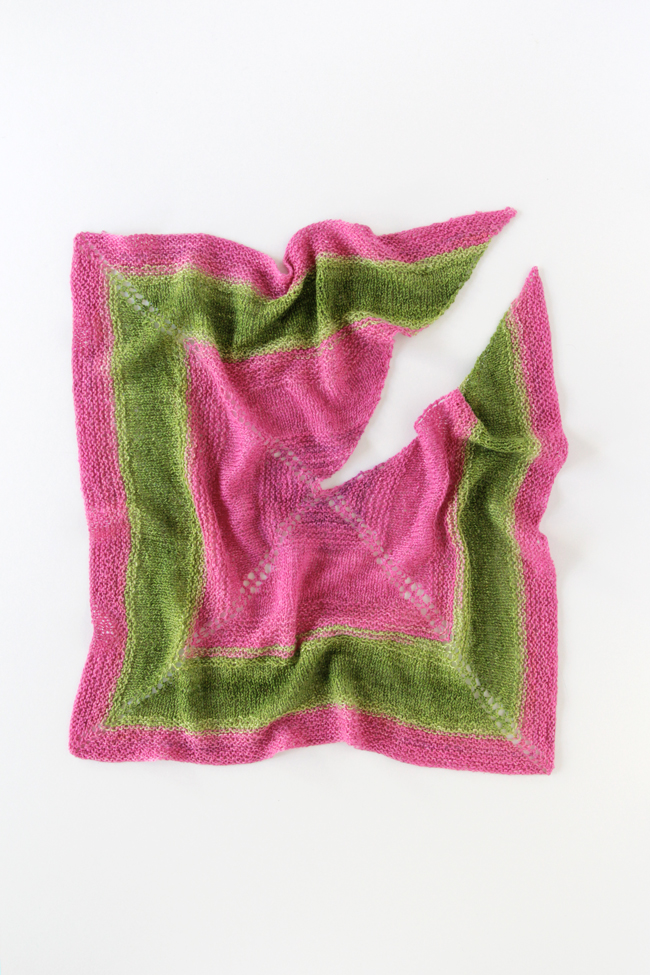 Get your hands on this fun, free & easy pattern for a square knit shawl, perfect to show off those fancy, one-skein yarns you haven't quite found the right use for!