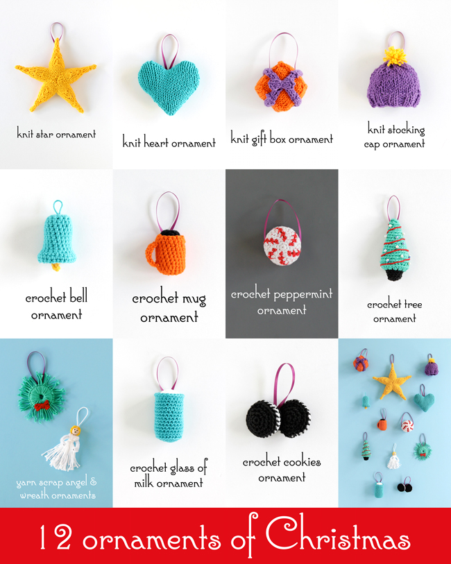 Check out the 12 ornaments of Christmas from Hands Occupied for free knitting and crochet patterns, yarn craft tutorials and clever holiday inspiration!