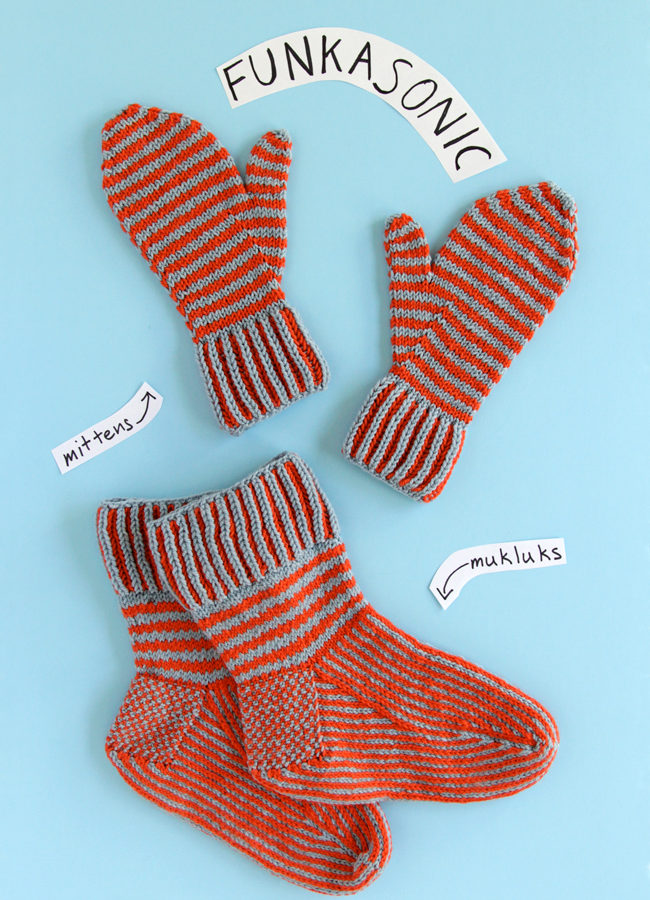 Knit the Funkasonic Mittens & Funkasonic Mukluks to keep toasty this winter!