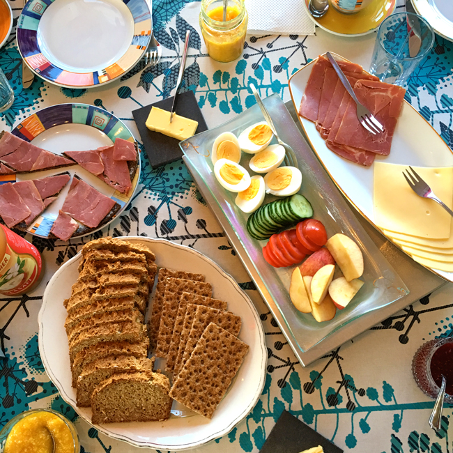 A full spread at Icelandic breakfast. 