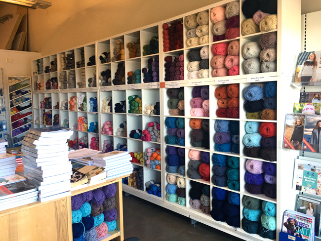 The yarn section at A4 in Egilsstaðir, Iceland.