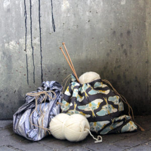 Use your favorite pretty fabric to sew a drawstring bag in minutes!