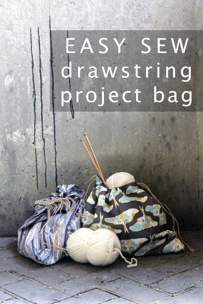 Use your favorite pretty fabric to sew a drawstring bag in minutes!