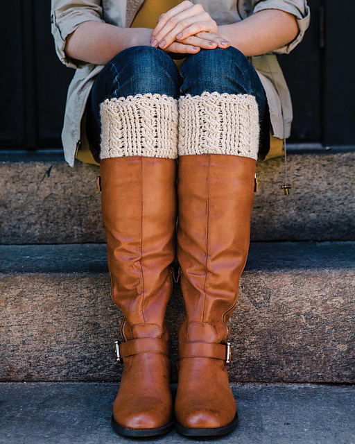 Cabled Boot Cuffs by Bonnie Barker