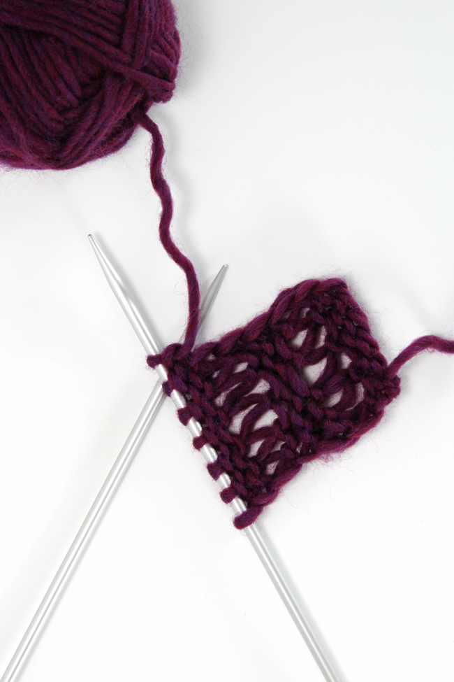 Learn how to knit the drop stitch with this easy to follow video tutorial.