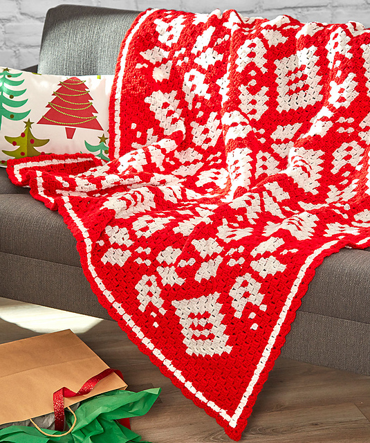 Corner to Corner Snowflake Blanket by Marly Bird