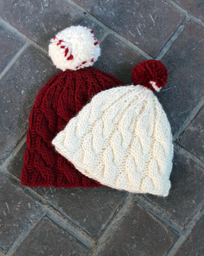 Knit an adorable cable knit beanie for winter with this free pattern that comes in adult and children's sizes. 