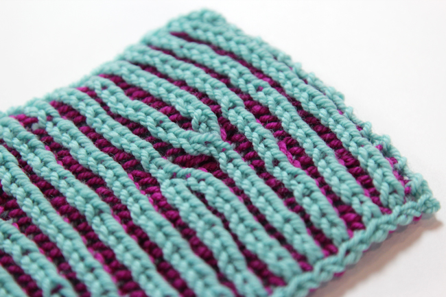 Learn how to increase and decrease stitches in brioche knitting with this easy video tutorial featuring Heidi Gustad from the Hands Occupied blog.