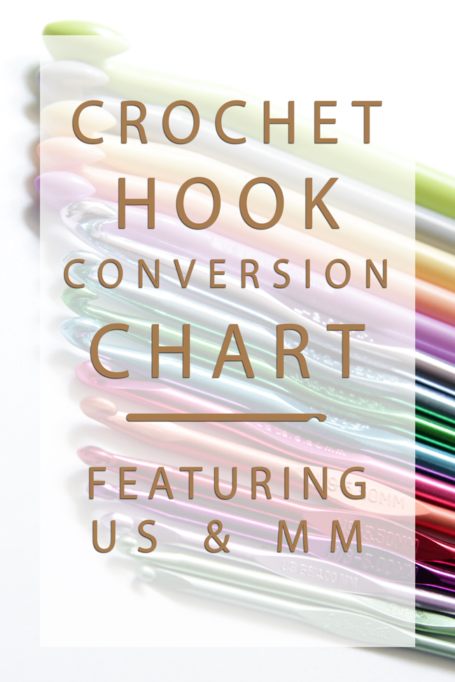 Eliminate hook size confusion with this handy conversion chart, showing you what US & mm crochet hook sizes are equal to each other!