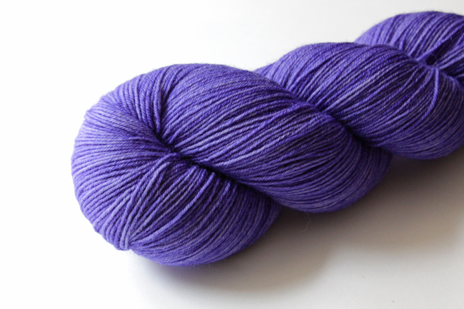 Leading Men Fiber Arts' Soliloquy yarn in Evil Queen