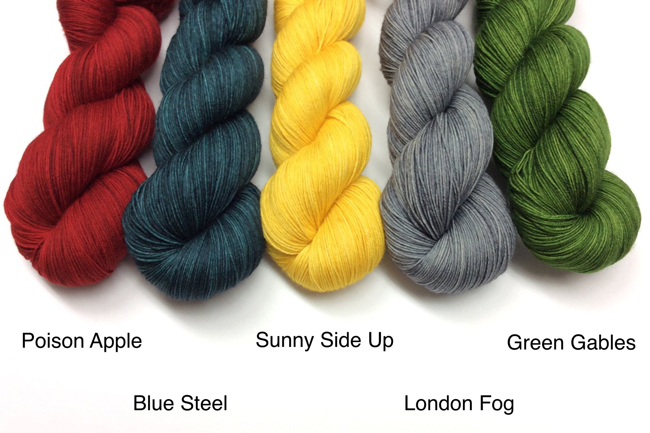 Leading Men FIber Arts' Soliloquy yarn colorways available for Read Along Knit Along preorders. 