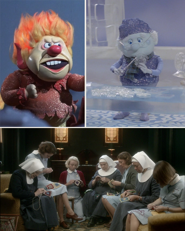 Knitflix for the Holidays - some of the most festive shows for marathon knit & crochet sessions, including Call the Midwife, The Year Without a Santa Claus, Rudolph, and more!