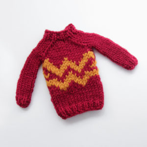 Mini Double 'W' Sweater by Heidi Gustad, designed as part of Fandom Fibers' inaugural collection.