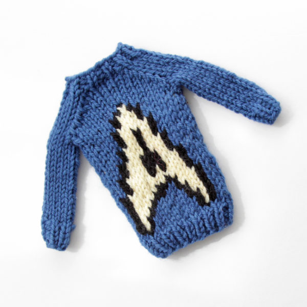 Mini Star Symbol Sweater by Heidi Gustad, designed as part of Fandom Fibers' inaugural collection.
