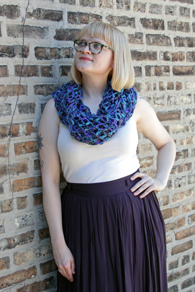 Crochet the versatile Market Cowl, a free pattern that does double duty as a layering-friendly cowl or wrap.