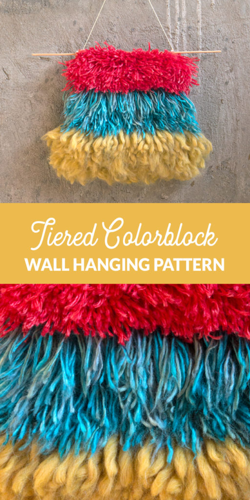 Even beginner crafters can make their own chic wall hanging with latch hook! Get the free pattern for the Primary Tiers Wall Hanging.