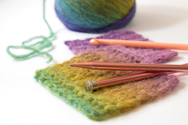 Learn about Berroco Aero yarn, made of a light and lofty blend of alpaca, nylon, and wool. This yarn works up quickly with larger knitting needles and crochet hooks. The vivid color combinations work well with easy projects.