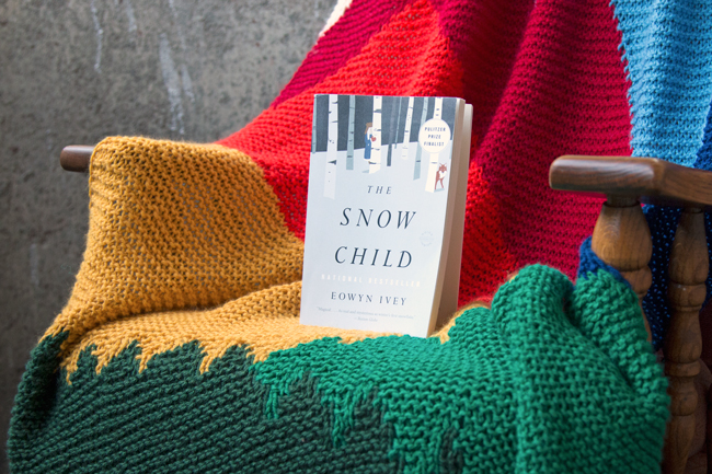The fall 2018 Read Along Knit Along features the Intarsia Mountain knitting pattern by Heidi Gustad and the book The Snow Child by Eowyn Ivey.