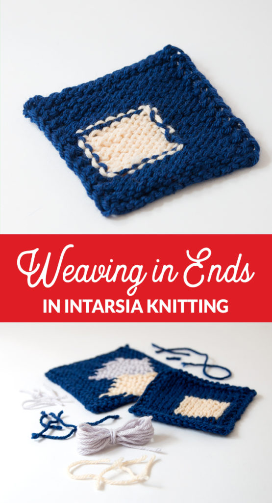 Many people find weaving in ends to be one of the most frustrating parts of intarsia knitting. Click through for a video tutorial that walks you through how to weave in all of those pesky ends, specifically for intarsia colorwork.