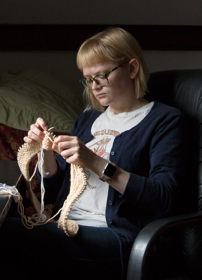 Take a look inside the process of designing a large scale, colorwork afghan pattern. Designer Heidi Gustad walks you through how she designed the Intarsia Mountain throw from start to finish.