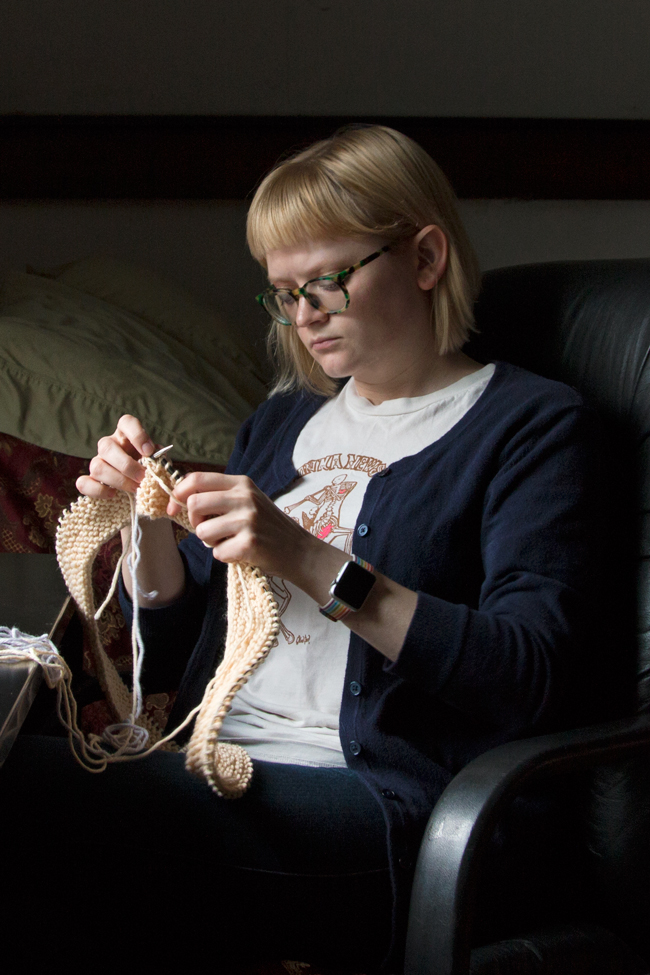 Take a look inside the process of designing a large scale, colorwork afghan pattern. Designer Heidi Gustad walks you through how she designed the Intarsia Mountain throw from start to finish.