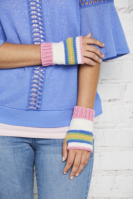 Seaside Candy Wrist Warmers by Zoë Potrac