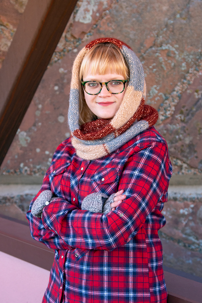 Knit yourself a quick cowl that doubles as a hood - a snood! The Checked Snood is a colorful, geometric knitting pattern that uses 3 colors of Berroco Brielle to create a stunning, versatile accessory you'll wear from fall to spring. Bonus: it's a free pattern!