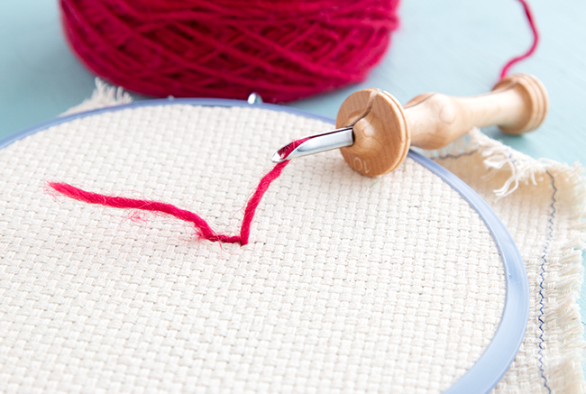 Also known as punch hooking, punch needle is an easy-to-learn technique for making your own rugs, tapestries and more! Get to know the basics with this quickstart tutorial.