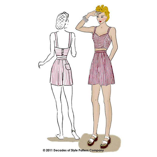 Sewing Pattern: Decades of Style #4010 1940s Boardwalk Duet