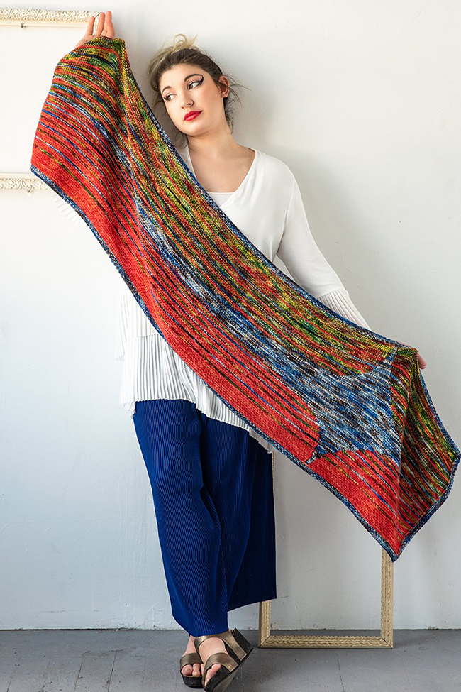 Faded Flare Wrap by Heidi Gustad, Photo Credit: Gale Zucker Photography for Zen Yarn Garden